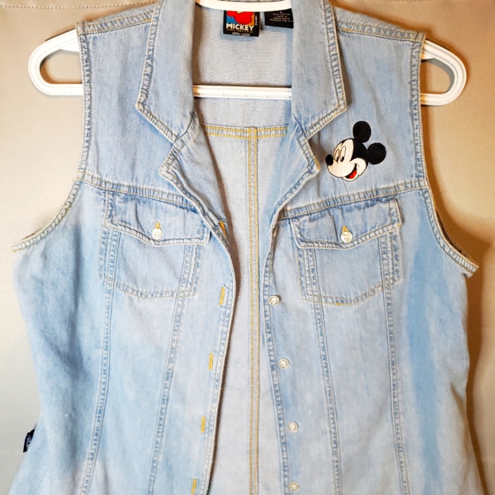Vintage Jerry Leigh Mickey Unlimited Sleeveless Button Up Size L
